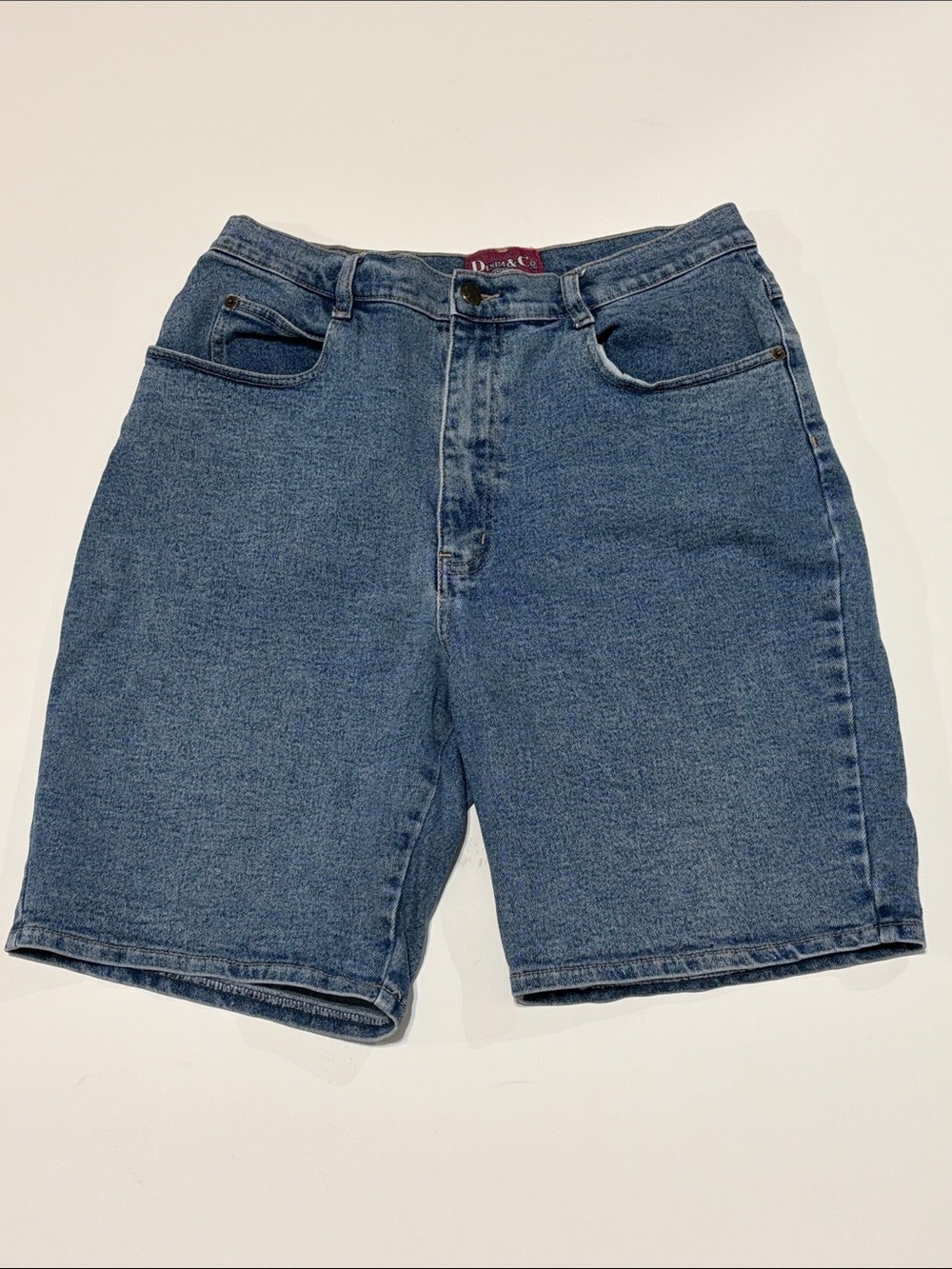 Vintage 90s Deni & Co Womens 16 Denim Bermuda Shorts High Rise Mom Jeans